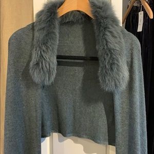 Charlotte Simone Samantha Scarf with Fox Trim